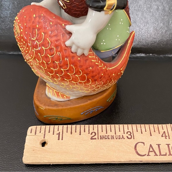 Vintage Signed Kutani Ebisu God Of Fishermen and Luck 5.75” Porcelain Figurine - Picture 11 of 15